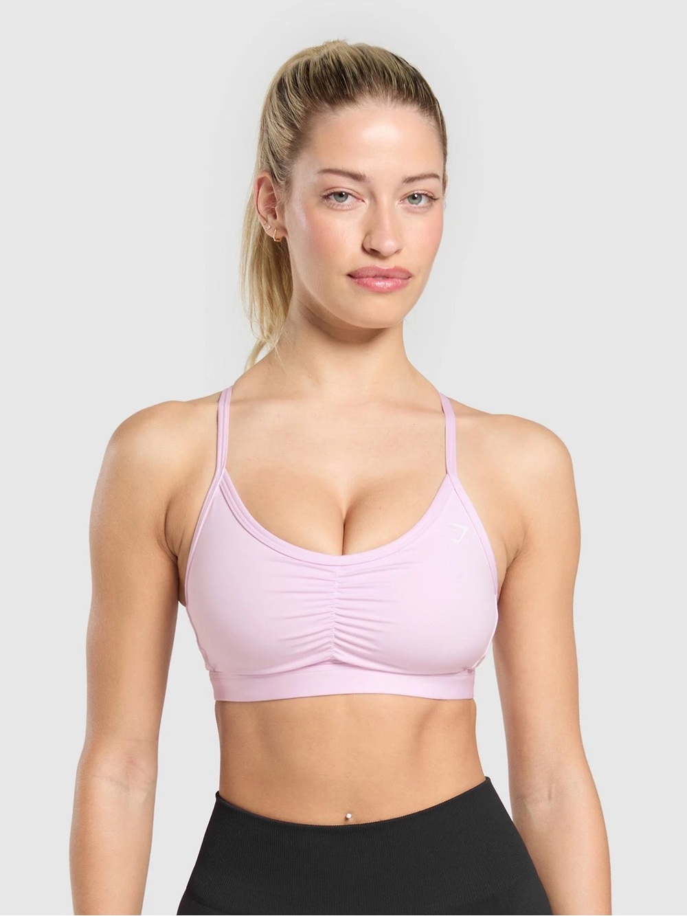 Gymshark Ruched Sports Bra Small Ice Pink New baby pink top